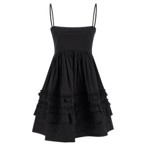 GANNI �K�j�[ ���f�B�[�X �����s�[�X�E�h���X�E�I�[���C������ A1030207099 'Black Mini Frill' dress Black EU32 EU34 EU36 EU38 FR30 FR32 FR34 FR36 FR38 FR40 FR42 FR44 FR46 FR48 FR50 FR52 FR54 FR56 FR58 34 36 38 32 40 42 �y��������