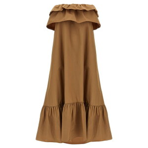 Saint Laurent �T�����[���� ���f�B�[�X �����s�[�X�E�h���X�E�I�[���C������ 818380YZ9AN2560 Flounce dress Brown FR34 FR36 FR38 FR40 40 36 34 38 �y���������E�֐ō��z