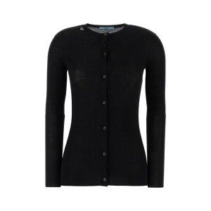 Prada �v���_ ���f�B�[�X �j�b�g�E�Z�[�^�[�E�J�[�f�B�K�� P25O06SOOO18PXF0002 Black wool cardigan Black 38 40 42 �y���������E�֐ō��z
