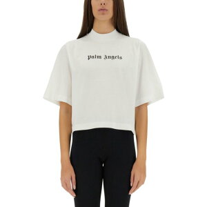 Palm Angels �p�[���G���W�F���X ���f�B�[�X T�V���c�E�J�b�g�\�[ PWAA020C99JER0160110 T-SHIRT WITH LOGO WHITE M S XS �y���������E�֐ō��z