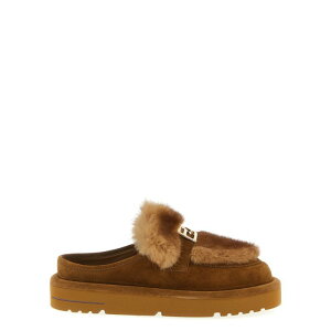 FENDI �t�F���f�B ���f�B�[�X �T���_�� 8R8777AYA0F1TP4 Suede and fur sabots Multicolor 36 37 38 39 40 41 38.5 �y���������E�֐ō��z