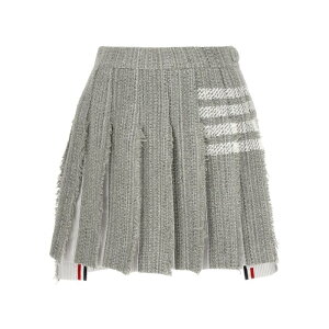 Thom Browne �g���E�u���E�� ���f�B�[�X �X�J�[�g FGC724TF0512035 Pleated tweed skirt Gray IT38 IT40 38 40 42 �y���������E�֐ō��z