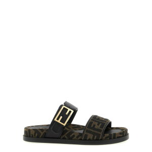 FENDI �t�F���f�B ���f�B�[�X �T���_�� 8X8710AEGVF0R7R 'Fendi Feel' slides Brown 371/2 381/2 36 37 38 39 40 41 36.5 37.5 38.5 39.5 42 �y���������E�֐ō��z