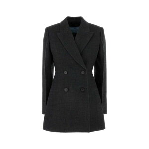 Prada �v���_ ���f�B�[�X �u���U�[�E�W���P�b�g P522PSOOO15UWF0308 Charcoal wool blazer Grey 38 40 �y���������E�֐ō��z