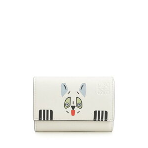 LOEWE ���G�x ���f�B�[�X ���z�E�J�[�h�P�[�X C643S33X289567 Futurist Cat Small Vertical Wallet White IT0 �y���������E�֐ō��z