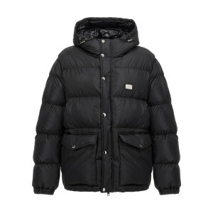 Dolce & Gabbana �h���`�F�K�b�o�[�i �����Y �_�E���W���P�b�g�E�R�[�g G9AOKTGG781N0000 Logo plate down jacket Black IT48 IT50 IT52 IT54 IT56 IT58 52 50 58 54 48 56 �y���������E�֐ō��z