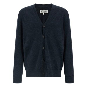 Maison Margiela メゾン マルジェラ メンズ ニット・セーター・カーディガン S50HP0027M13098511M Suede patch cardigan Blue L M XL S 【送料無料・関税込】