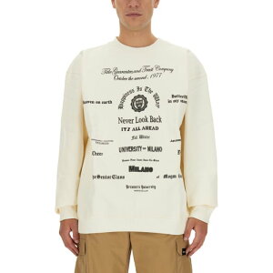 【楽天お買い物マラソン 最大80%OFF+P2倍】MSGM エムエスジーエム メンズ スウェット・フーディー 3540MM12323779502 SWEATSHIRT WITH LOGO BEIGE S M L 【送料無料・関税込】