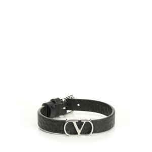 Valentino Garavani ���@�����e�B�m �����Y �u���X���b�g 7Y2J0X63AVU0NO Vlogo signature leather bracelet Black onesize IT0 �y���������E�֐ō��z