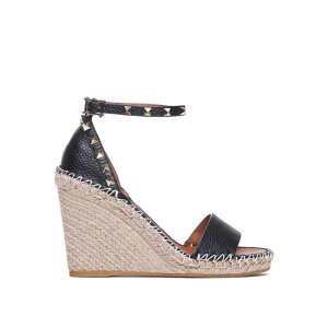 Valentino Garavani ���@�����e�B�m ���f�B�[�X �T���_�� S0090VTON02 Double Rockstud Wedge Sandals Black 36 38 40 37 39 �y���������E�֐ō��z