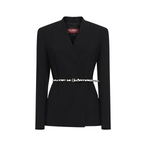 Max Mara Studio �}�b�N�X�}�[�� �X�e���f�B�I ���f�B�[�X �u���U�[�E�W���P�b�g 2616041035600MSTQUINOA001 Max Mara Studio Jackets Black Blacks and greys 40 42 44 46 �y���������E�֐ō��z