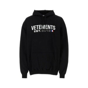 VETEMENTS ���F�g���� �����Y �X�E�F�b�g�E�t�[�f�B�[ UE54HD100BBLACK Black cotton blend oversize sweatshirt Black M S XS L �y���������E�֐ō��z