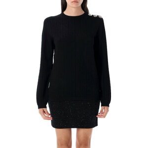 yyVX[p[Z[ ő75%OFF+P2{zBalmain o} fB[X jbgEZ[^[EJ[fBK FF1KD090KI630PA Balmain Sweaters Black 36 38 40 yE֐ōz