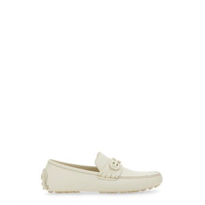 FERRAGAMO tFK Y [t@[ 768041020983026 MOCCASIN WITH GANCINI ORNAMENT WHITE 81/2 71/2 7.5 8 10 6 7 9 yE֐ōz