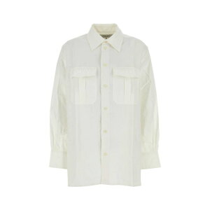 MARINE SERRE �}���[�� �Z�� ���f�B�[�X �V���c�E�u���E�X USI022AUWOV0045WH20 White cotton shirt White M S XS L XL �y���������E�֐ō��z