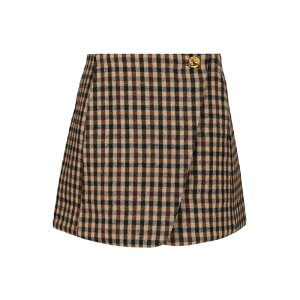 GANNI �K�j�[ ���f�B�[�X �X�J�[�g W0655979 Checked wool mini skirt Brown FR30 FR32 FR34 FR36 FR38 FR40 FR42 FR44 FR46 FR48 FR50 FR52 FR54 36 38 34 32 40 �y���������E�֐ō��z