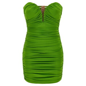 Elisabetta Franchi �G���U�x�b�^ �t�����L ���f�B�[�X �����s�[�X�E�h���X�E�I�[���C������ AB90861E2EV3 Heart-shaped neckline dress Green IT38 IT40 IT42 IT44 40 42 44 �y���������E�֐ō��z