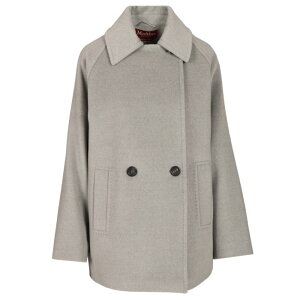 Max Mara Studio �}�b�N�X�}�[�� �X�e���f�B�I ���f�B�[�X �R�[�g 2526086032600879032 Double-breasted wool pea coat Grey IT34 IT36 IT38 IT40 IT42 IT44 IT46 IT48 IT50 IT52 IT54 �y���������E�֐ō��z