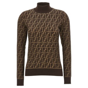 FENDI �t�F���f�B ���f�B�[�X �j�b�g�E�Z�[�^�[�E�J�[�f�B�K�� FZXC73ASJTF0GGE 'FF' sweater Brown IT38 IT40 IT42 IT44 IT46 IT36 40 44 38 42 32 34 36 46 48 50 52 54 �y���������E�֐ō��z