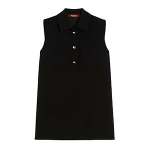 Max Mara Studio �}�b�N�X�}�[�� �X�e���f�B�I ���f�B�[�X �V���c�E�u���E�X 2526196011600001 Cady Polo Golf Blouse Black 40 42 �y���������E�֐ō��z