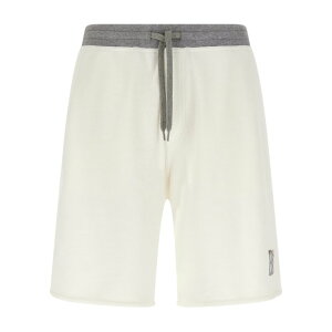 Brunello Cucinelli �u���l���E�N�`�l�� �����Y �V���[�g�p���c MR8313375GCTQ27 Melange sweatshirt bermuda shorts White L M S XL 2XL XS �y���������E�֐ō��z