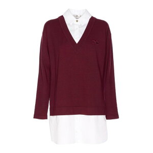 Elisabetta Franchi �G���U�x�b�^ �t�����L ���f�B�[�X �����s�[�X�E�h���X�E�I�[���C������ AM09T56E2CM4 Bordeaux And White Dress Red 40 42 38 �y���������E�֐ō��z