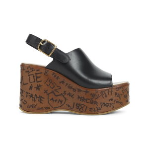 Chloe �N���G ���f�B�[�X �T���_�� CHC25U10GLU001 Black leather Maxime wedges Black 351/2 361/2 371/2 381/2 391/2 36 37 38 39 40 41 34 35 �y���������E�֐ō��z
