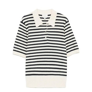 A.P.C. �A�[�y�[�Z�[ ���f�B�[�X �|���V���c COHNXF23484TAS RUBY STRIPED COTTON KNIT POLO SHIRT TAS ECRU/DK NAVY S M �y���������E�֐ō��z