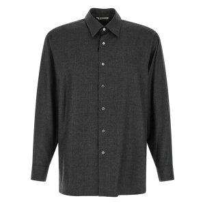 AURALEE �I�[�����[ �����Y �V���c�E�u���E�X A25AS01OSTOPCHARCOAL Ultra-fine velvet wool shirt Gray 4 5 �y���������E�֐ō��z