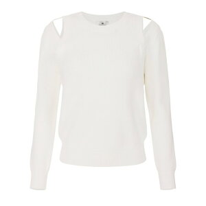 Elisabetta Franchi �G���U�x�b�^ �t�����L ���f�B�[�X �j�b�g�E�Z�[�^�[�E�J�[�f�B�K�� MK98S61E2360 KNIT SWEATSHIRT WITH CUT-OUTS 360 AVORIO 40 42 44 �y���������E�֐ō��z