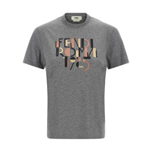 FENDI �t�F���f�B ���f�B�[�X T�V���c�E�J�b�g�\�[ FS7254AVF8F0TAZ 'Fendi Roma 1925' T-shirt Gray L M S XS 3XL 4XL 5XL XL 2XL 2XS 3XS �y���������E�֐ō��z