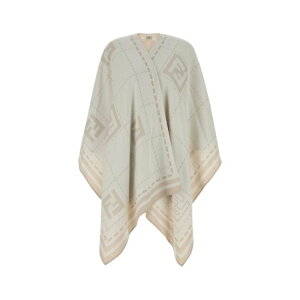FENDI �t�F���f�B ���f�B�[�X �J�W���A���W���P�b�g FXX033B01NF0QD3 Embroidered wool cape Printed onesize �y���������E�֐ō��z