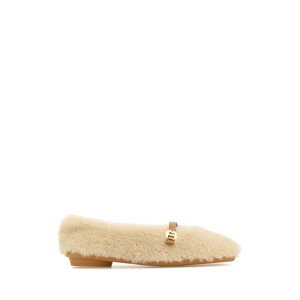 FERRAGAMO tFK fB[X tbgV[Y 01I7417749161CMASCLIG Ivory shearling Noella ballerinas White 5.5 6.5 7 7.5 8 8.5 9.5 10.5 yE֐ōz