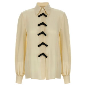 Valentino Garavani ���@�����e�B�m ���f�B�[�X �V���c�E�u���E�X B3AB86021B9Z7 Valentino Garavani bow shirt Beige IT38 IT40 IT42 IT44 �y���������E�֐ō��z