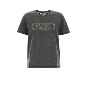 MICHAEL MICHAEL KORS �}�C�P���E�}�C�P���E�R�[�X ���f�B�[�X T�V���c�E�J�b�g�\�[ MS551SC36ABLACKWSH Black cotton t-shirt Black XS S M �y���������E�֐ō��z