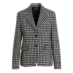 VERSACE ���F���T�[�`�F ���f�B�[�X �u���U�[�E�W���P�b�g 10070691A053342W020 Tweed wool blazer jacket White/Black IT38 IT40 IT42 40 42 �y���������E�֐ō��z