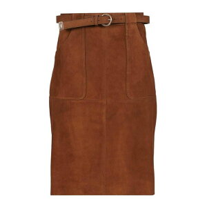 Max Mara Studio �}�b�N�X�}�[�� �X�e���f�B�I ���f�B�[�X �X�J�[�g 26164010116E15 Suede Midi Skirt Brown 42 40 44 �y���������E�֐ō��z