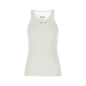 Maison Margiela ] }WF fB[X ^NgbvEL~\[ S50NL0049M20060101 White cotton blend tank top White XS M S L XL yE֐ōz