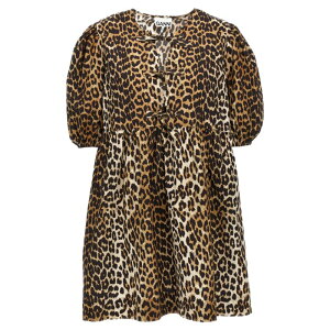 GANNI �K�j�[ ���f�B�[�X �����s�[�X�E�h���X�E�I�[���C������ F9758943 Leopard poplin dress Multicolor EU34 EU36 EU38 FR30 FR32 FR34 FR36 FR38 FR40 FR42 FR44 FR46 FR48 FR50 FR52 FR54 36 38 40 32 34 42 44 46 48 50 52 54 �y��������