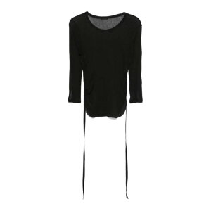 Ann Demeulemeester �A���h�D�������X�e�[�� ���f�B�[�X T�V���c�E�J�b�g�\�[ B0012885FA434099 T-Shirt With Draws Black XS S M �y���������E�֐ō��z