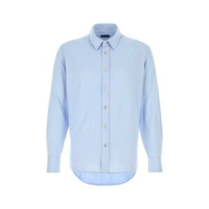 TOM FORD �g���t�H�[�h �����Y �V���c�E�u���E�X JBL014JMS026UDF Powder blue silk blend shirt Light Blue 48 50 52 �y���������E�֐ō��z