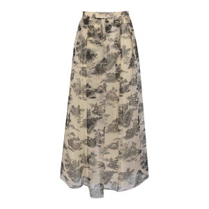 Max Mara Studio �}�b�N�X�}�[�� �X�e���f�B�I ���f�B�[�X �X�J�[�g 26161010346E15 Msesabbia Skirt In Printed Silk Organza Black 44 42 40 �y���������E�֐ō��z