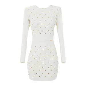 Elisabetta Franchi �G���U�x�b�^ �t�����L ���f�B�[�X �����s�[�X�E�h���X�E�I�[���C������ AM25S57E2D29 Dress White 40 44 �y���������E�֐ō��z