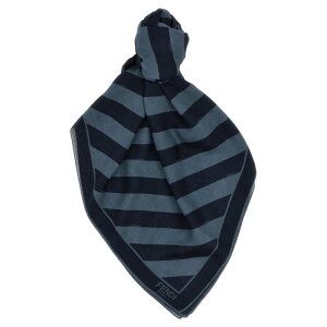 FENDI �t�F���f�B �����Y �X�J�[�t�E�}�t���[ FXS323AUUCF1PJB Pequin striped shawl Blue onesize �y���������E�֐ō��z
