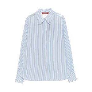 Max Mara Studio �}�b�N�X�}�[�� �X�e���f�B�I ���f�B�[�X �V���c�E�u���E�X MSTFLIRT092003 Shirt Max Mara Studio WHITE/BLUE IT38 IT40 IT42 IT44 IT46 �y���������E�֐ō��z