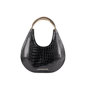 yyVubNtCf[ő80%OFF+P2{~zElisabetta Franchi GUxb^ tL fB[X nhobOEV_[obO BS28A58E2110 Medium Hobo Bag Croco Print Leather Effect Black onesize y