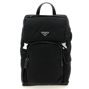Prada �v���_ �����Y �o�b�N�p�b�N 2VZ135VHOL2DMGF0002 Re-nylon logo backpack Black onesize �y���������E�֐ō��z