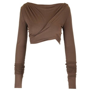 Rick Owens ���b�N �I�E�G���X ���f�B�[�X T�V���c�E�J�b�g�\�[ LI02D5204RV184 Jade crop top Brown IT42 IT44 IT34 IT36 IT38 IT40 IT46 IT48 IT50 IT52 42 44 �y���������E�֐ō��z