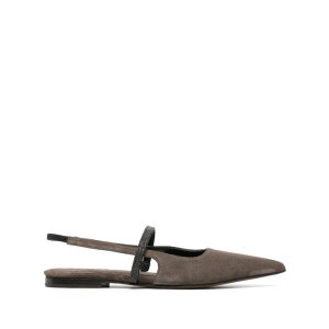 Brunello Cucinelli �u���l���E�N�`�l�� ���f�B�[�X �t���b�g�V���[�Y MZSFC2500C8769 Brunello Cucinelli Flat shoes Neri e Grigi 361/2 38 37 36 40 39 �y���������E�֐ō��z