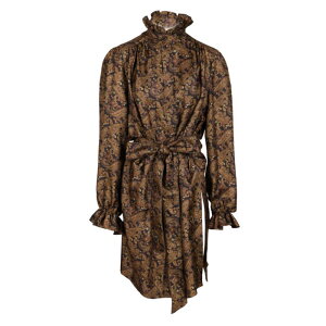 Saint Laurent �T�����[���� ���f�B�[�X �����s�[�X�E�h���X�E�I�[���C������ 828304Y6K904775 Paisley pattern silk twill dress Brown FR30 FR32 FR34 FR36 FR38 FR40 FR42 FR44 FR46 FR48 FR50 FR52 FR54 36 40 �y���������E�֐ō�